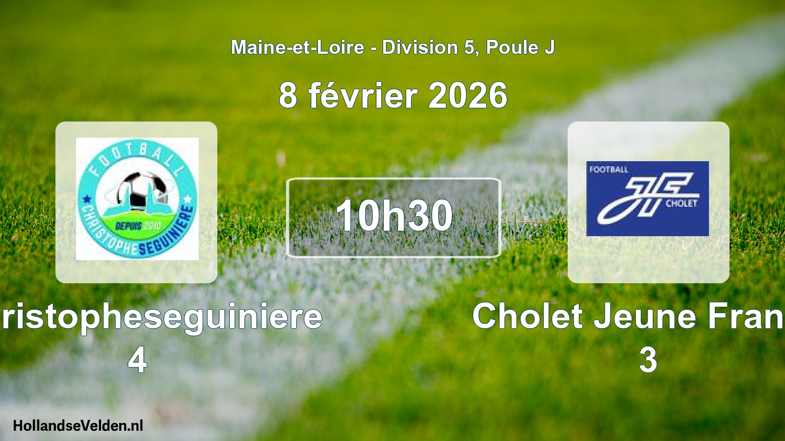 Geplande wedstrijd: Christopheseguiniere 4 - Cholet Jeune France 3 (8 februari 2026)