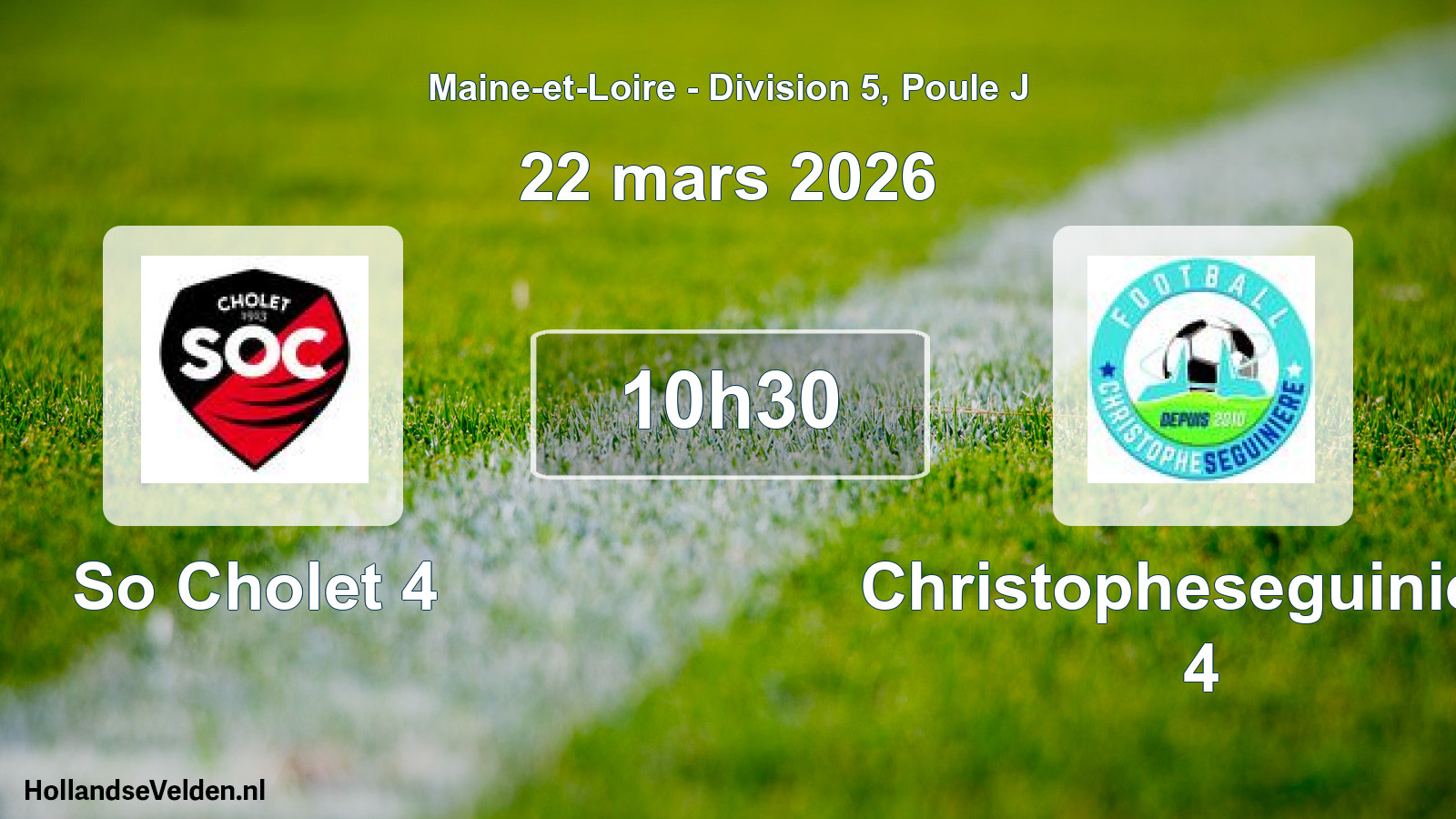 Geplande wedstrijd: So Cholet 4 - Christopheseguiniere 4 (22 mars 2026)