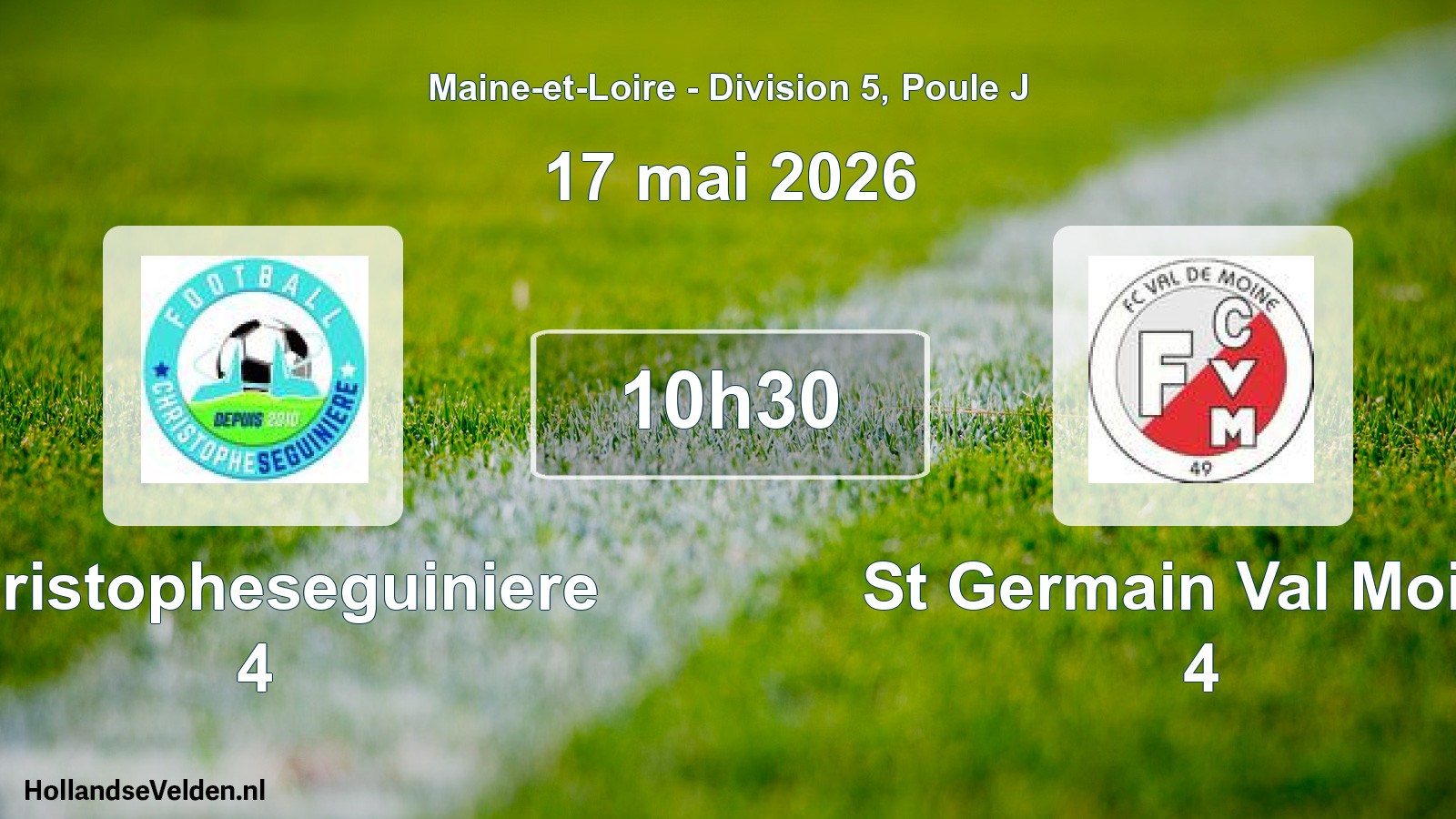 Geplande wedstrijd: Christopheseguiniere 4 - St Germain Val Moine 4 (17 mai 2026)