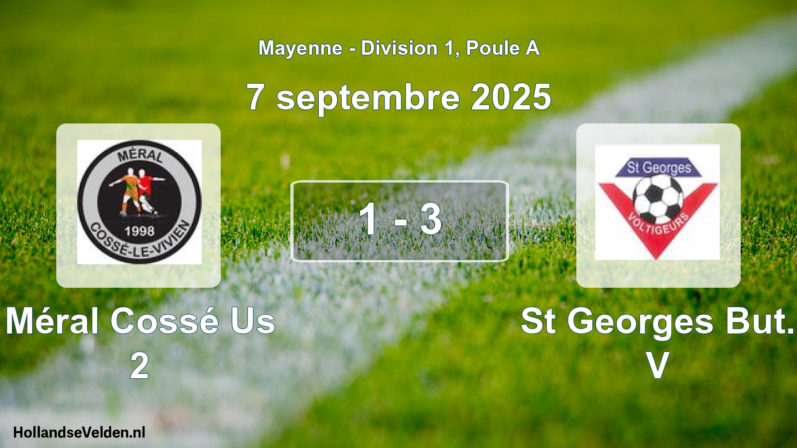 Gespeelde wedstrijd: Méral Cossé Us 2 - St Georges But. V 1 - 3 (7 septembre 2025)