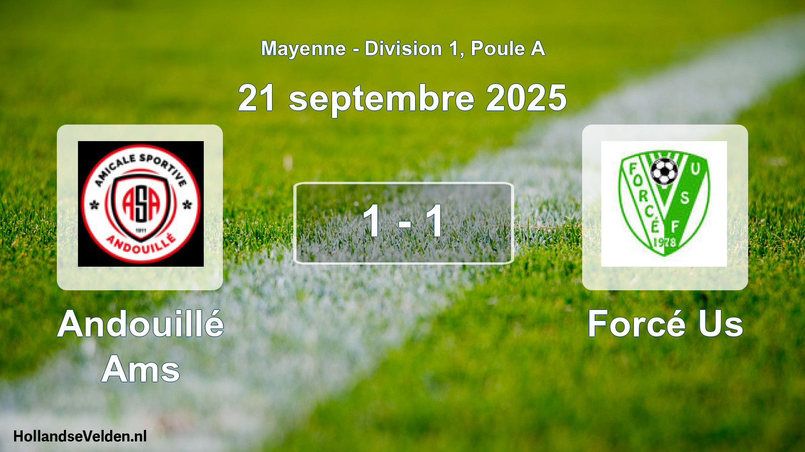 Gespeelde wedstrijd: Andouillé Ams - Forcé Us 1 - 1 (21 septembre 2025)