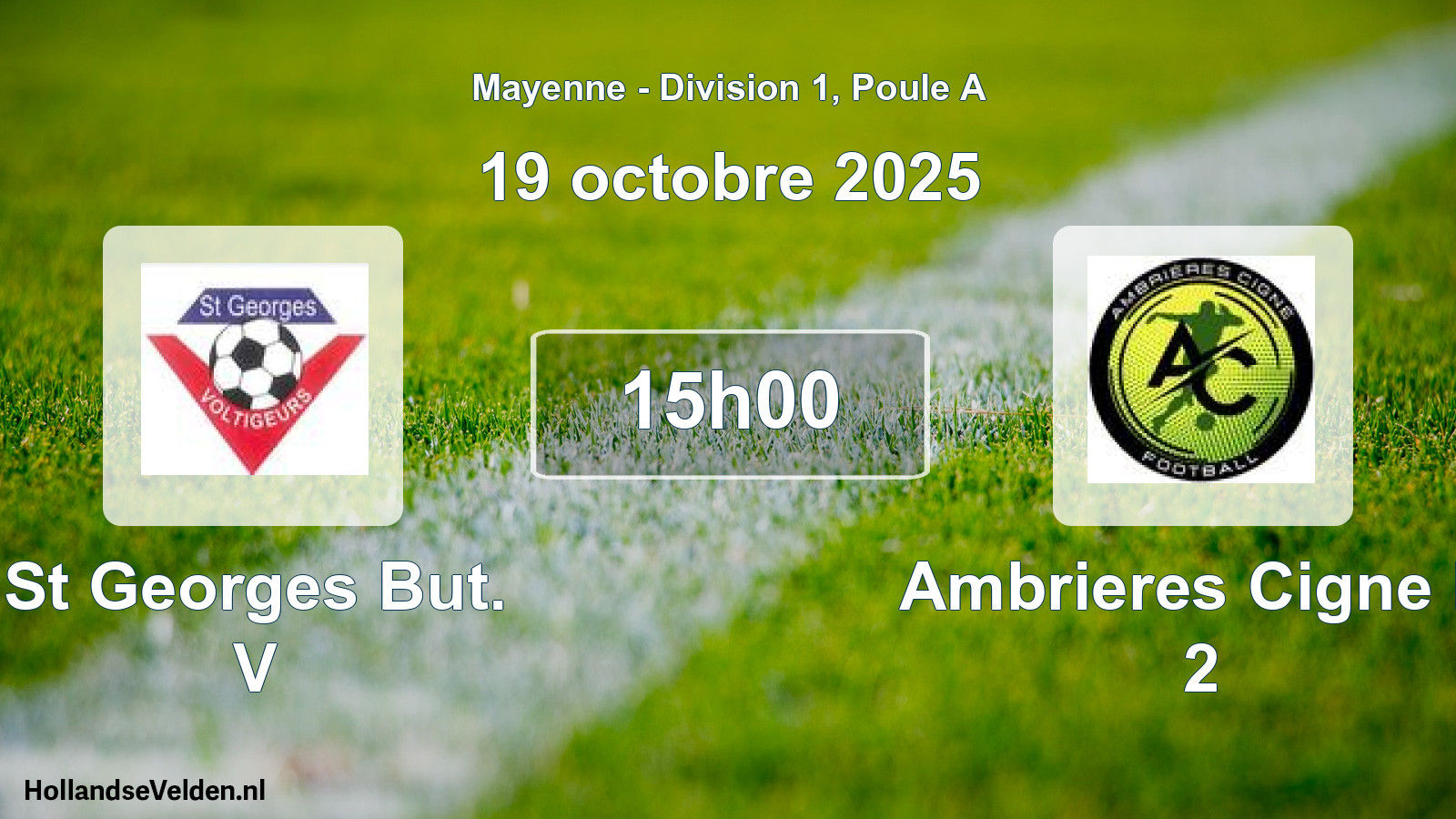 Geplande wedstrijd: St Georges But. V - Ambrieres Cigne F. 2 (19 octobre 2025)