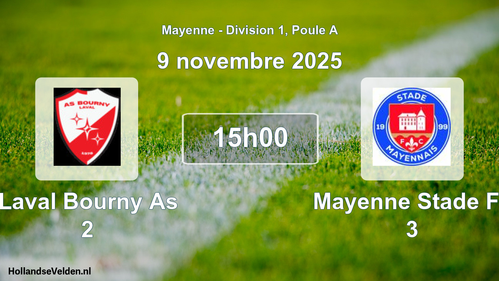 Geplande wedstrijd: Laval Bourny As 2 - Mayenne Stade Fc 3 (9 novembre 2025)