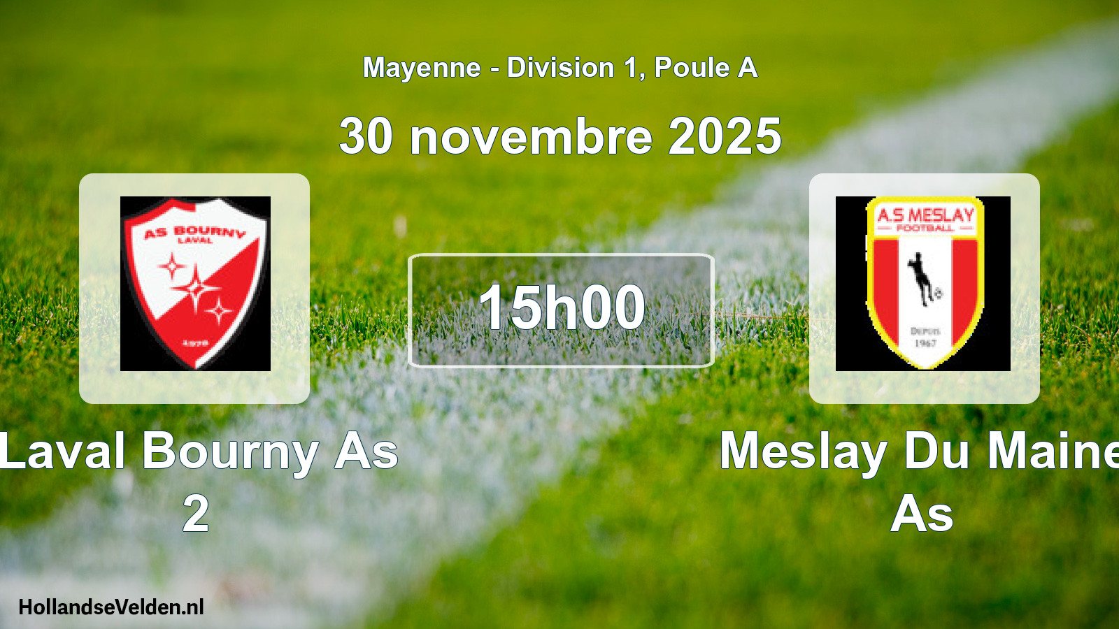 Geplande wedstrijd: Laval Bourny As 2 - Meslay Du Maine As (30 november 2025)
