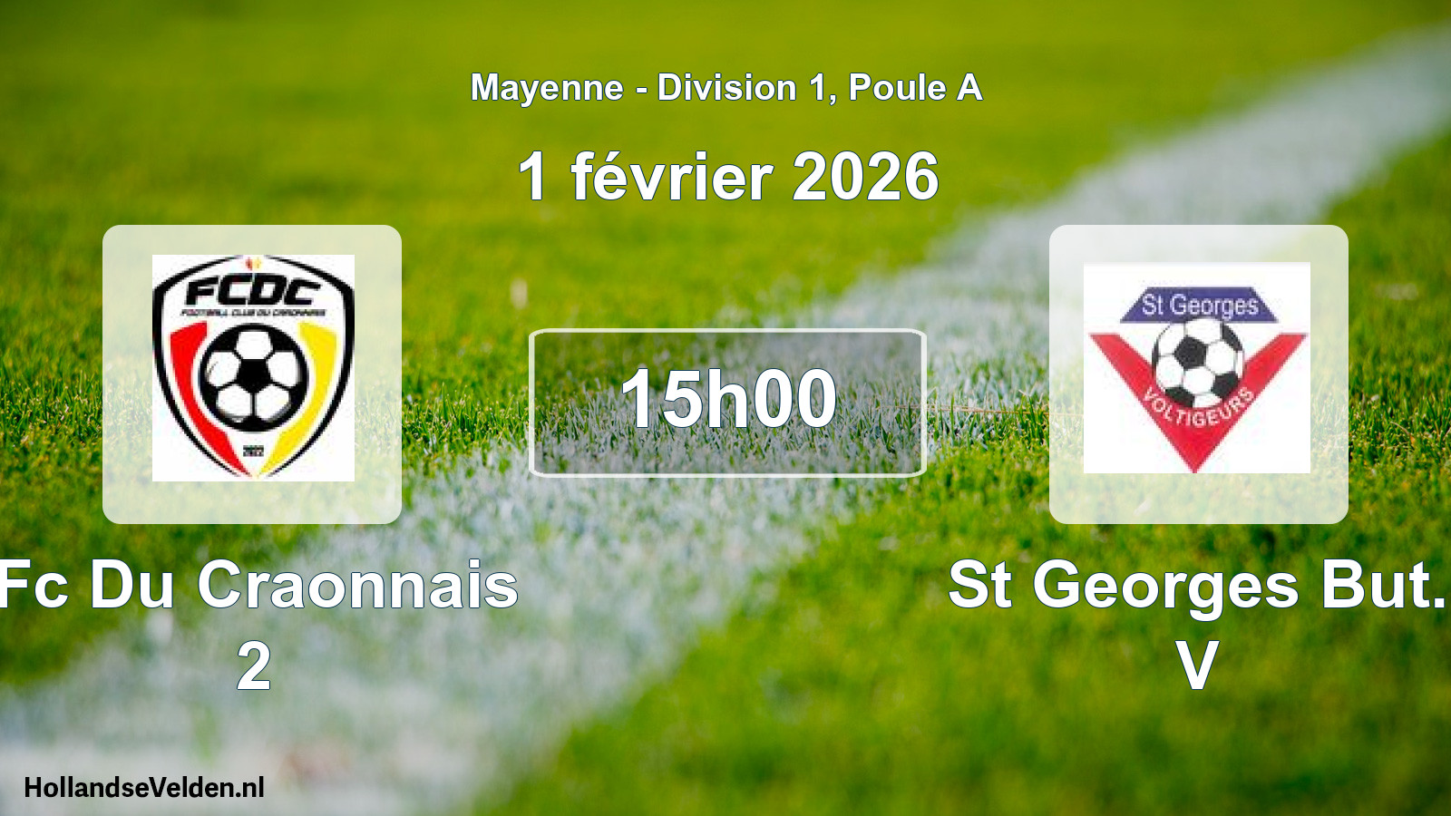 Scheduled Match: Fc Du Craonnais 2 - St Georges But. V (1 February 2026)