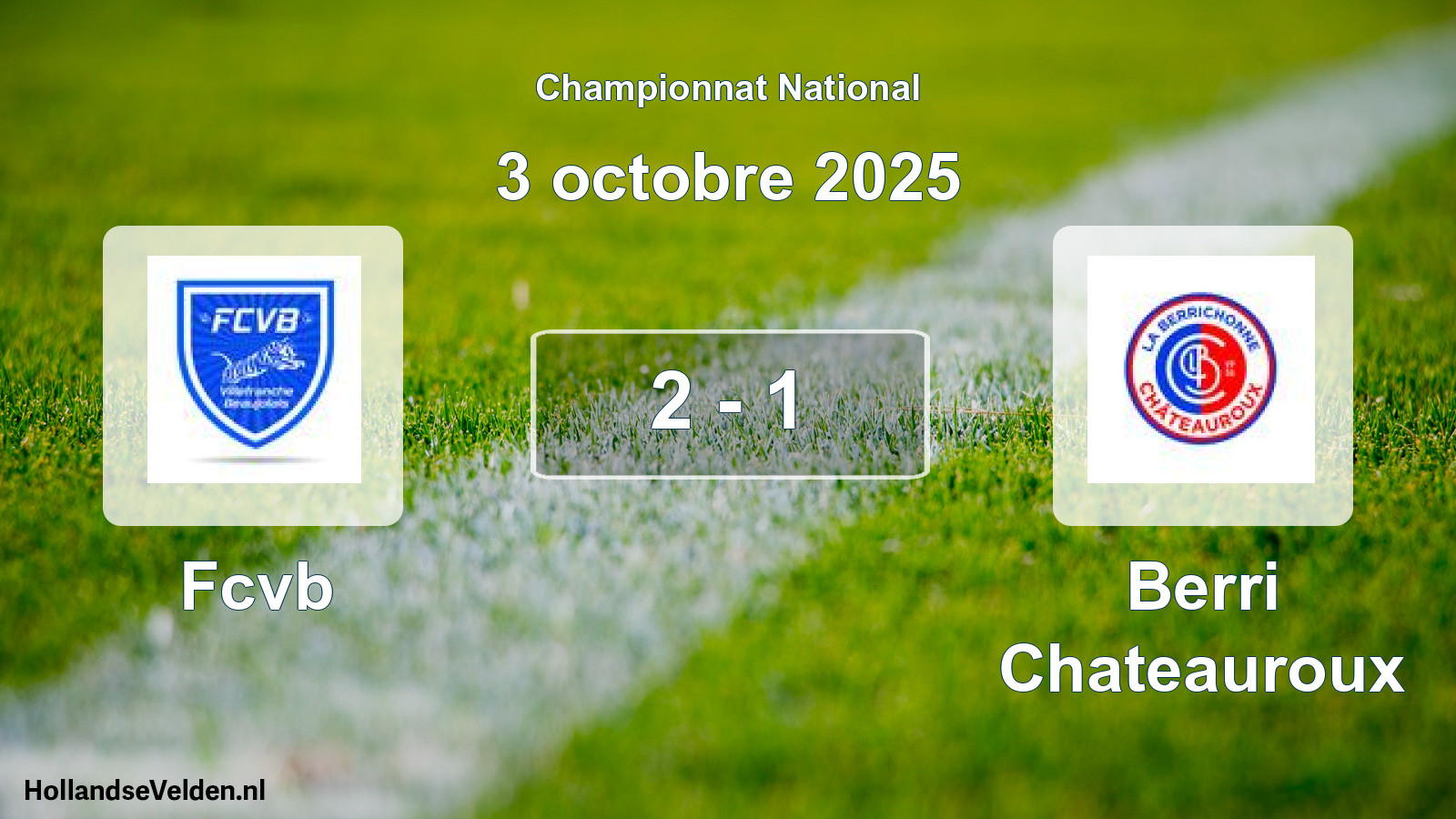 Gespeelde wedstrijd: Fcvb - Berri Chateauroux 2 - 1 (3 oktober 2025)