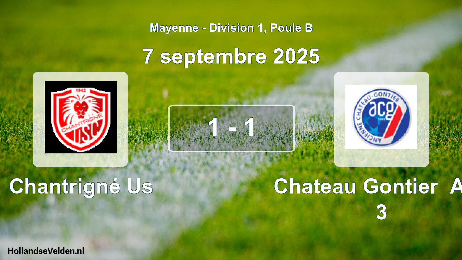 Gespeelde wedstrijd: Chantrigné Us - Chateau Gontier Anc 3 1 - 1 (7 september 2025)