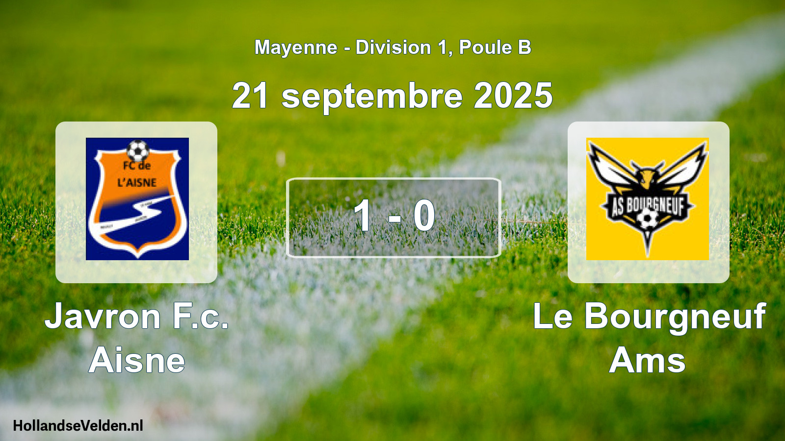 Gespeelde wedstrijd: Javron F.c. Aisne - Le Bourgneuf Ams 1 - 0 (21 september 2025)