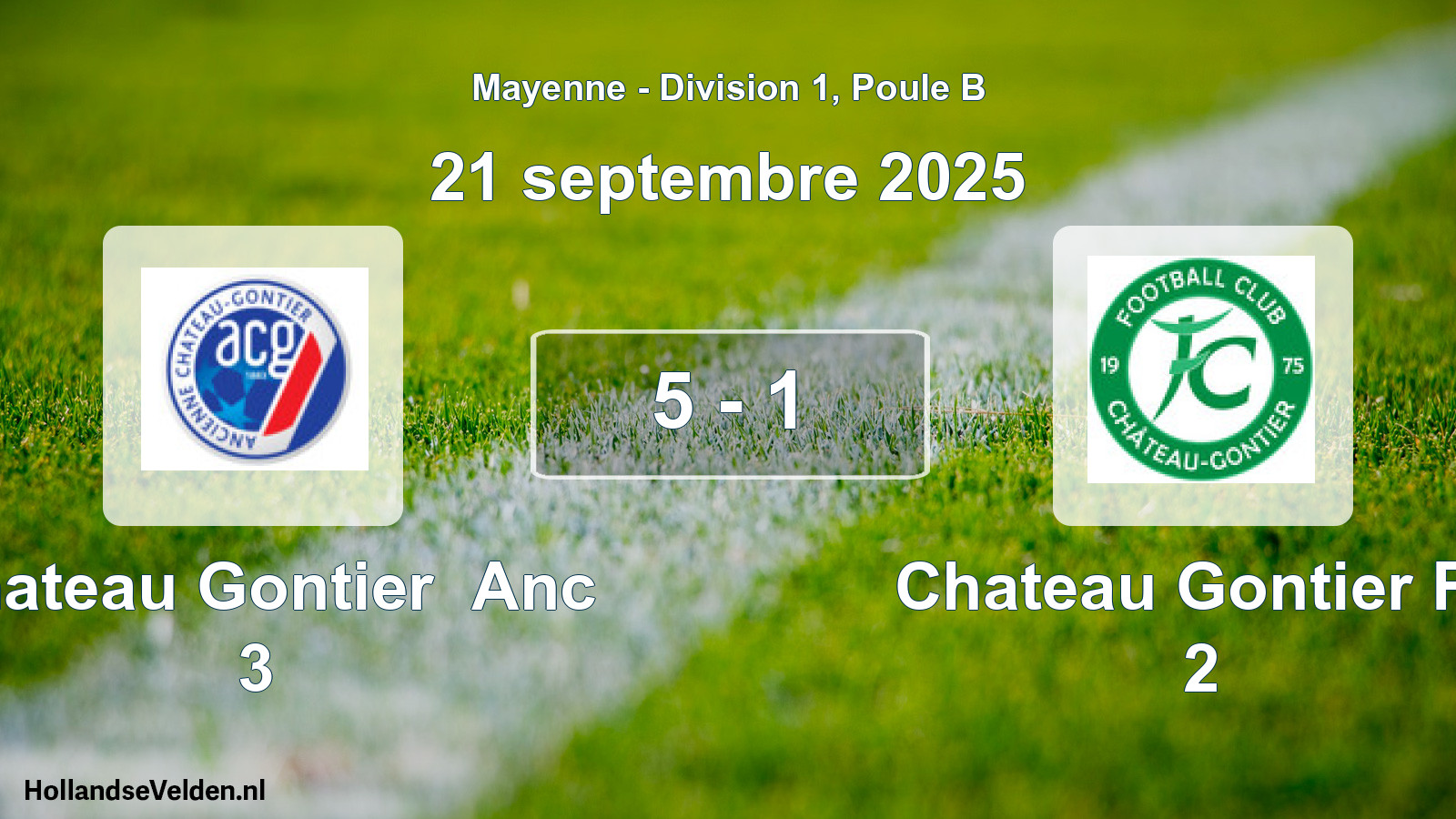 Gespeelde wedstrijd: Chateau Gontier Anc 3 - Chateau Gontier Fc 2 5 - 1 (21 september 2025)