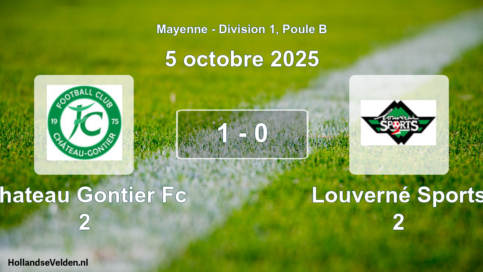 Gespeelde wedstrijd: Chateau Gontier Fc 2 - Louverné Sports 2 1 - 0 (5 octobre 2025)