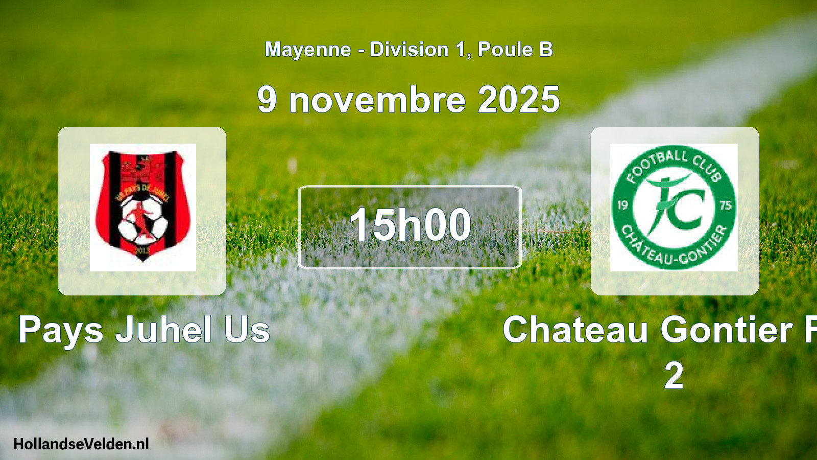Geplande wedstrijd: Pays Juhel Us - Chateau Gontier Fc 2 (9 november 2025)