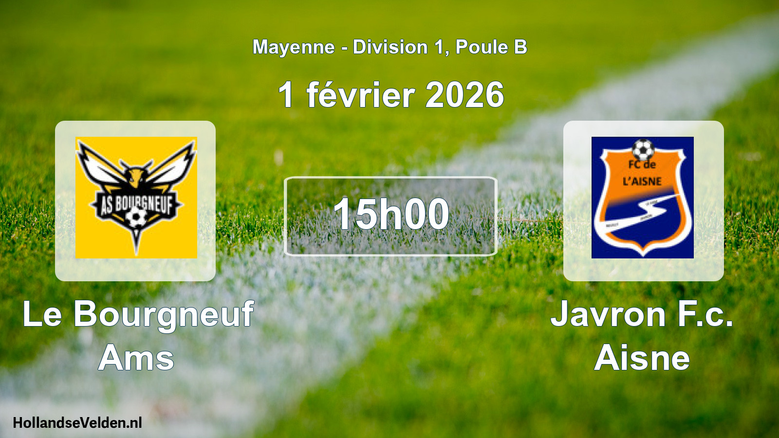 Geplande wedstrijd: Le Bourgneuf Ams - Javron F.c. Aisne (1 février 2026)