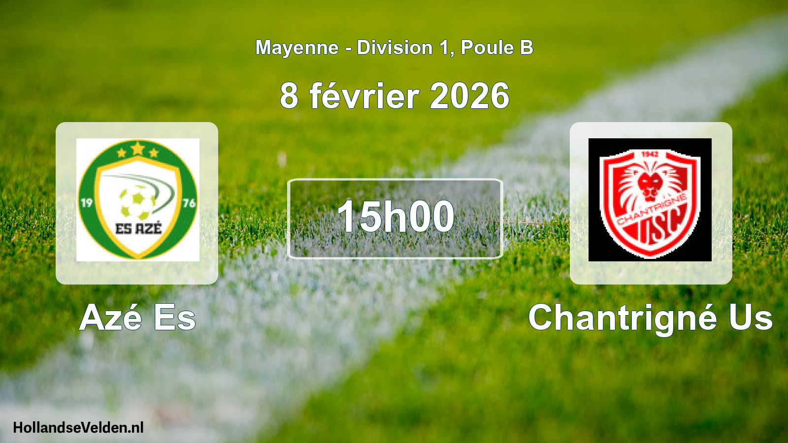 Geplande wedstrijd: Azé Es - Chantrigné Us (8 février 2026)