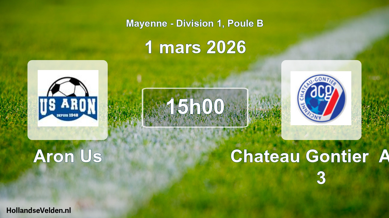 Geplande wedstrijd: Aron Us - Chateau Gontier Anc 3 (1 mars 2026)