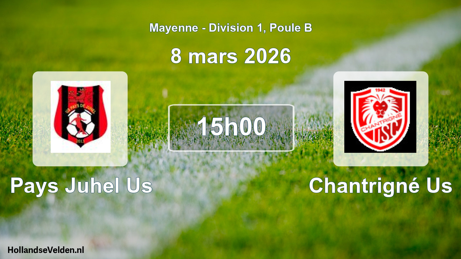 Geplande wedstrijd: Pays Juhel Us - Chantrigné Us (8 mars 2026)