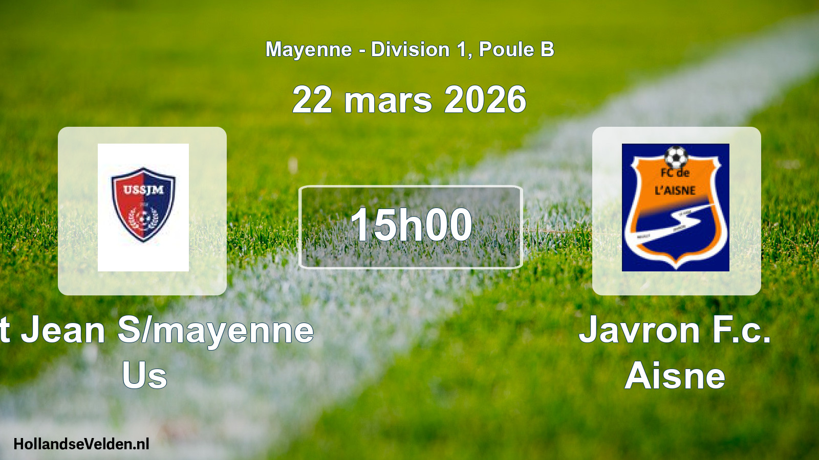 Scheduled Match: St Jean S/mayenne Us - Javron F.c. Aisne (22 March 2026)