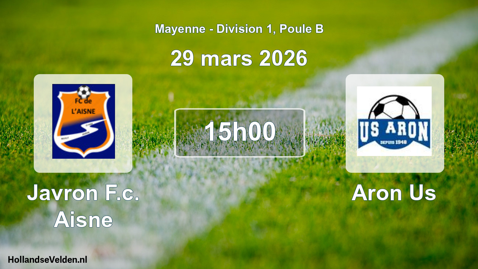Scheduled Match: Javron F.c. Aisne - Aron Us (29 March 2026)