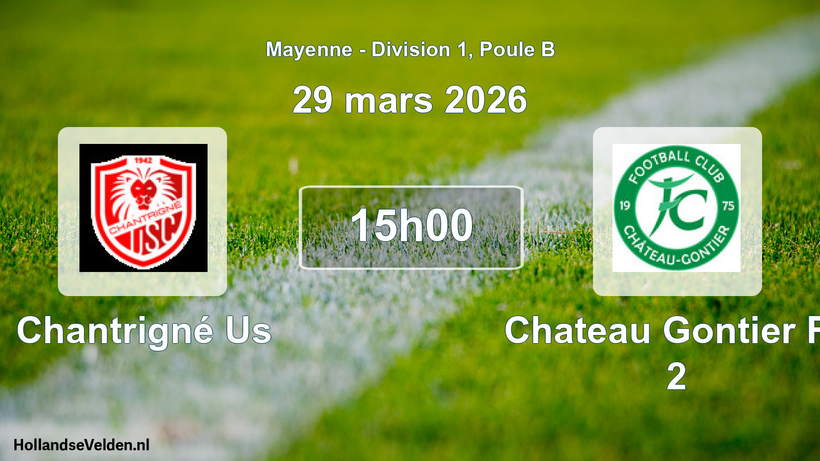 Scheduled Match: Chantrigné Us - Chateau Gontier Fc 2 (29 March 2026)