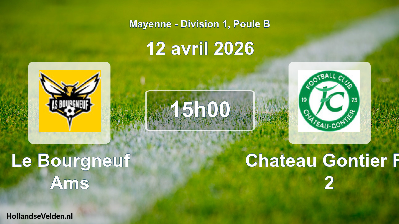 Geplande wedstrijd: Le Bourgneuf Ams - Chateau Gontier Fc 2 (12 avril 2026)