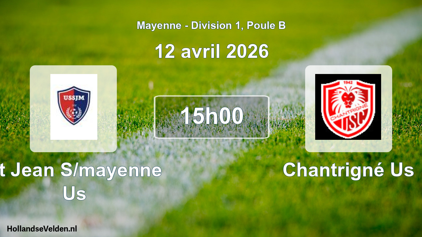 Geplande wedstrijd: St Jean S/mayenne Us - Chantrigné Us (12 april 2026)