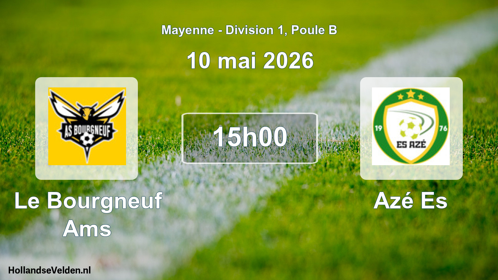 Geplande wedstrijd: Le Bourgneuf Ams - Azé Es (10 mai 2026)