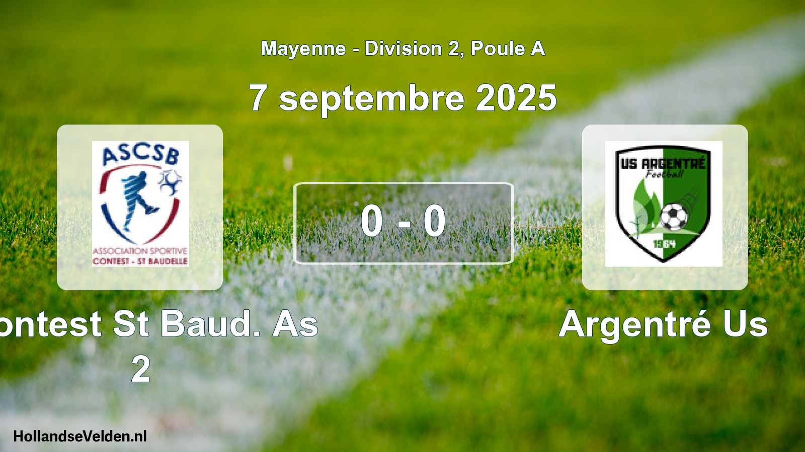 Gespeelde wedstrijd: Contest St Baud. As 2 - Argentré Us 0 - 0 (7 september 2025)