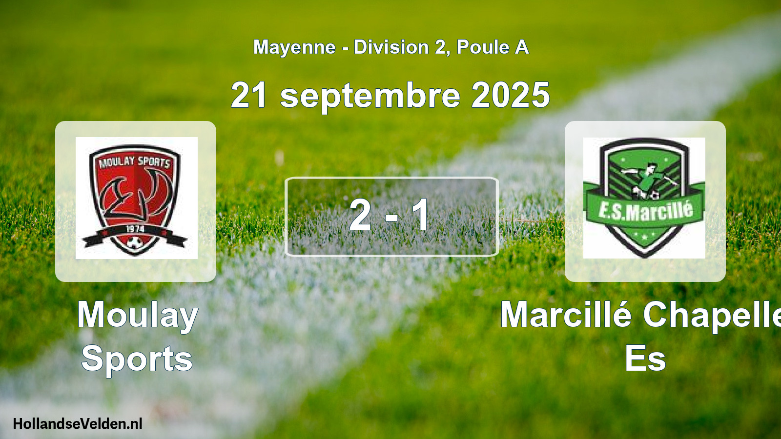 Gespeelde wedstrijd: Moulay Sports - Marcillé Chapelle Es 2 - 1 (21 septembre 2025)