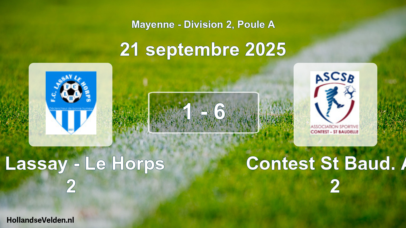 Gespeelde wedstrijd: Fc Lassay - Le Horps 2 - Contest St Baud. As 2 1 - 6 (21 september 2025)