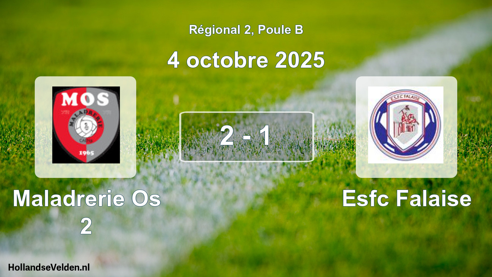 Total number of matches played: Maladrerie Os 2 - Esfc Falaise 2 - 1 (4 October 2025)