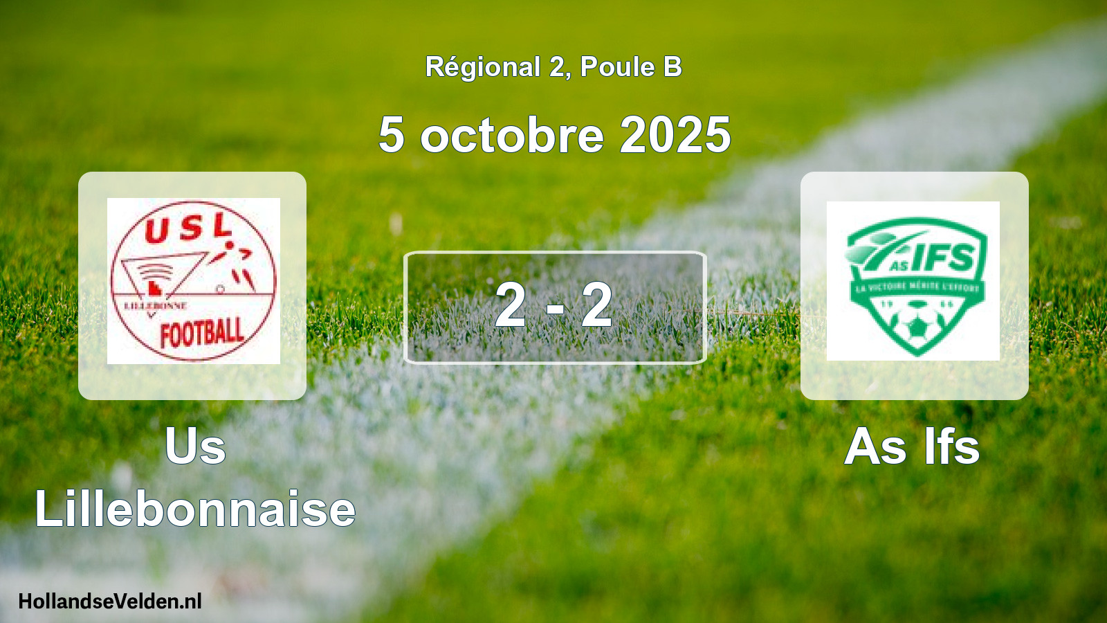 Gespeelde wedstrijd: Us Lillebonnaise - As Ifs 2 - 2 (5 octobre 2025)