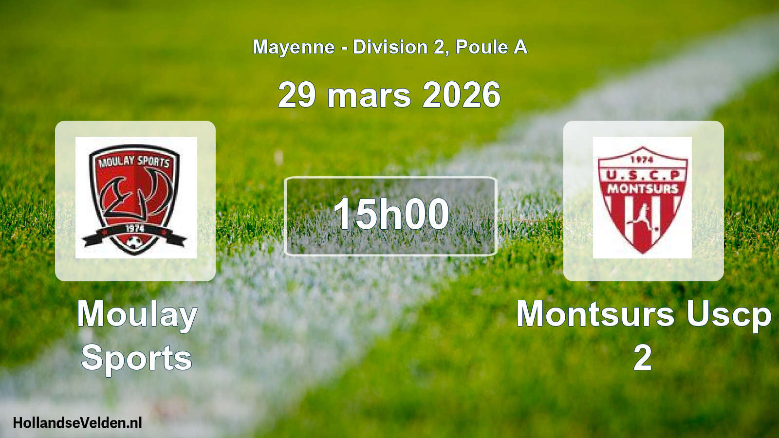 Geplande wedstrijd: Moulay Sports - Montsurs Uscp 2 (29 mars 2026)