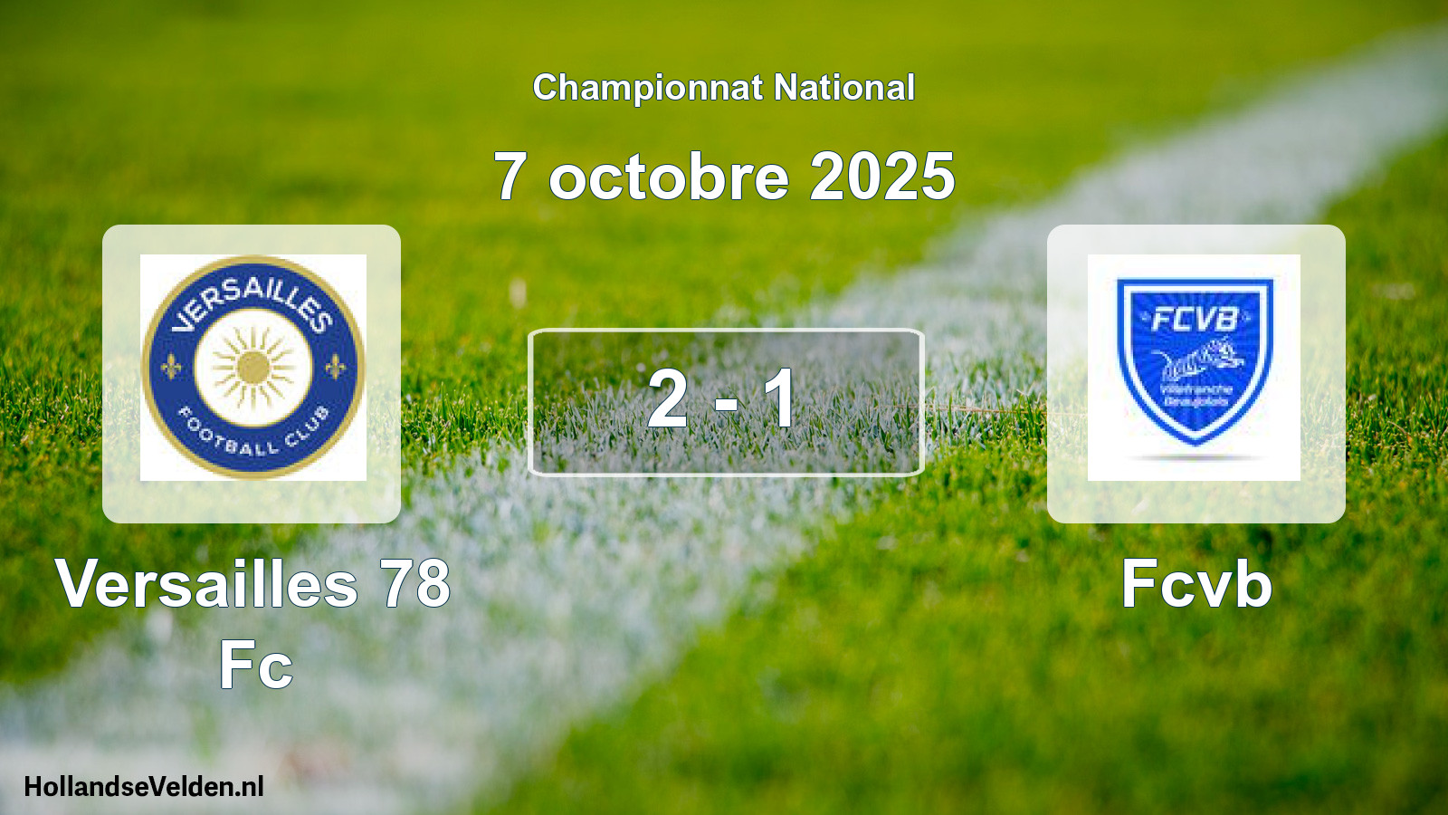 Gespeelde wedstrijd: Versailles 78 Fc - Fcvb 2 - 1 (7 octobre 2025)