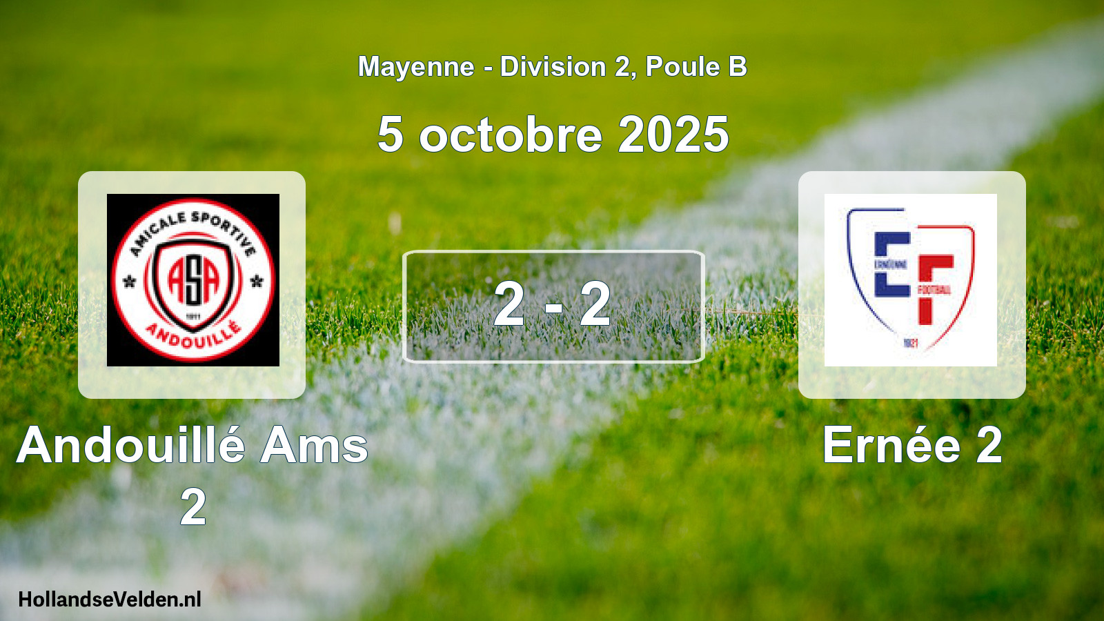 Total number of matches played: Andouillé Ams 2 - Ernée 2 2 - 2 (5 October 2025)