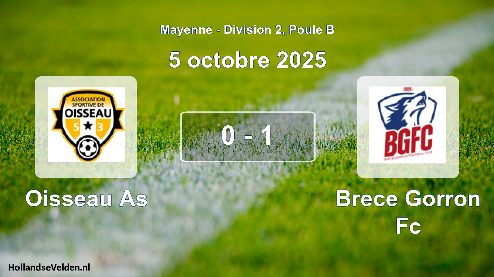 Gespeelde wedstrijd: Oisseau As - Brece Gorron Fc 0 - 1 (5 oktober 2025)