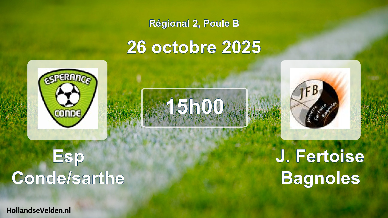 Geplande wedstrijd: Esp Conde/sarthe - J. Fertoise Bagnoles (26 oktober 2025)