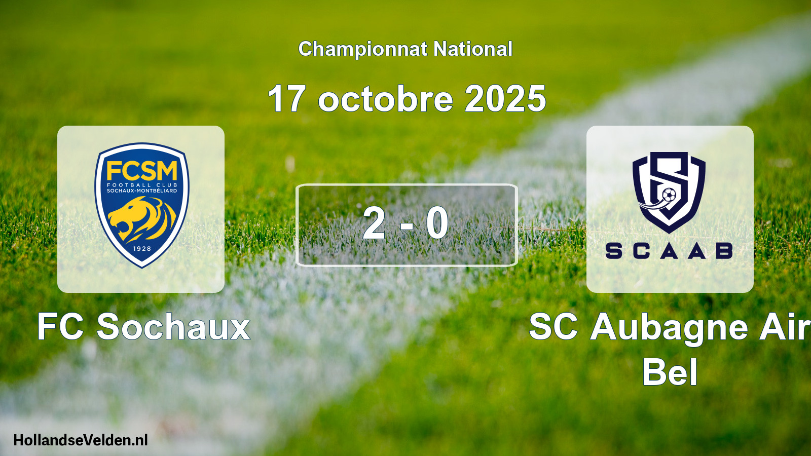 Gespeelde wedstrijd: FC Sochaux - SC Aubagne Air Bel 2 - 0 (17 oktober 2025)