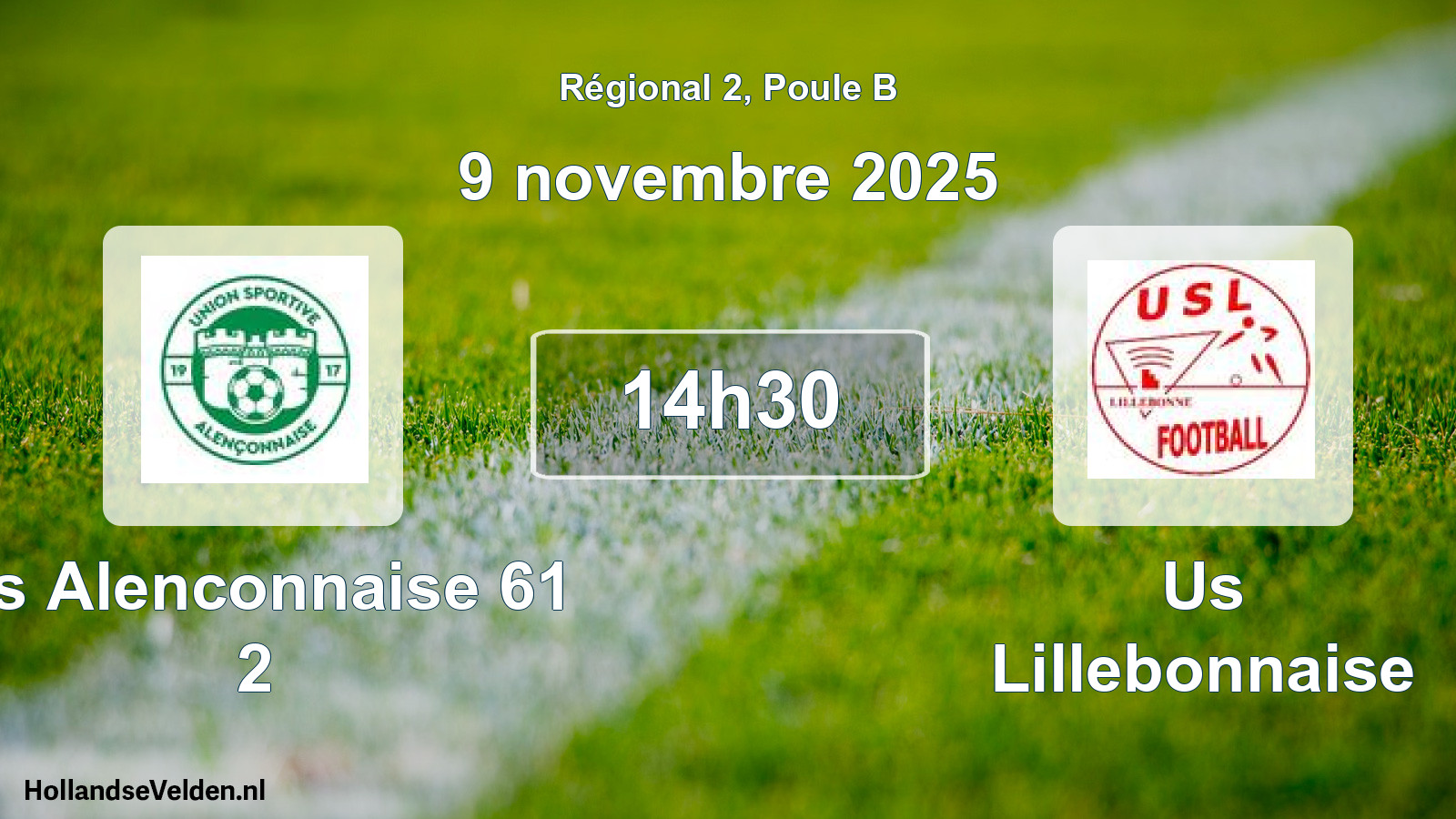 Scheduled Match: Us Alenconnaise 61 2 - Us Lillebonnaise (9 November 2025)