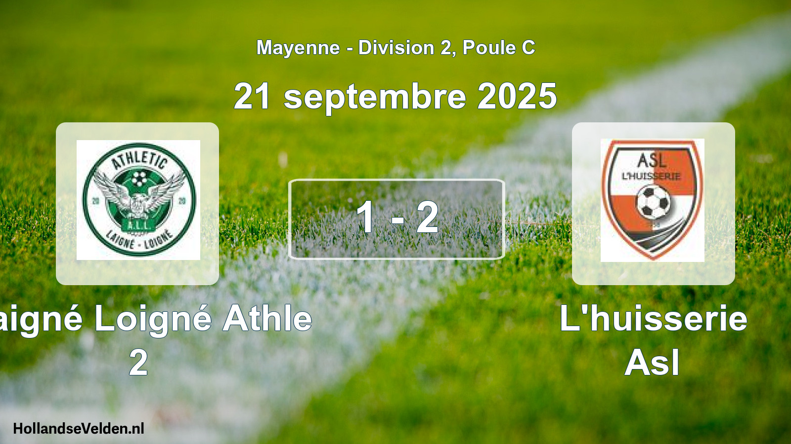 Gespeelde wedstrijd: Laigné Loigné Athle 2 - L'huisserie Asl 1 - 2 (21 septembre 2025)
