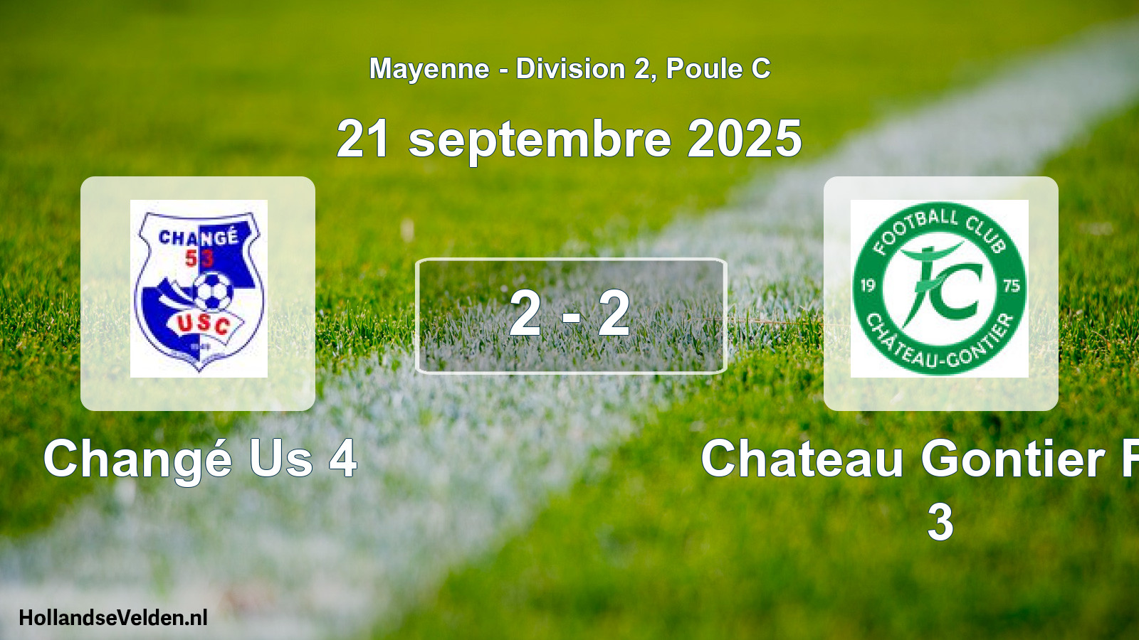 Gespeelde wedstrijd: Changé Us 4 - Chateau Gontier Fc 3 2 - 2 (21 septembre 2025)