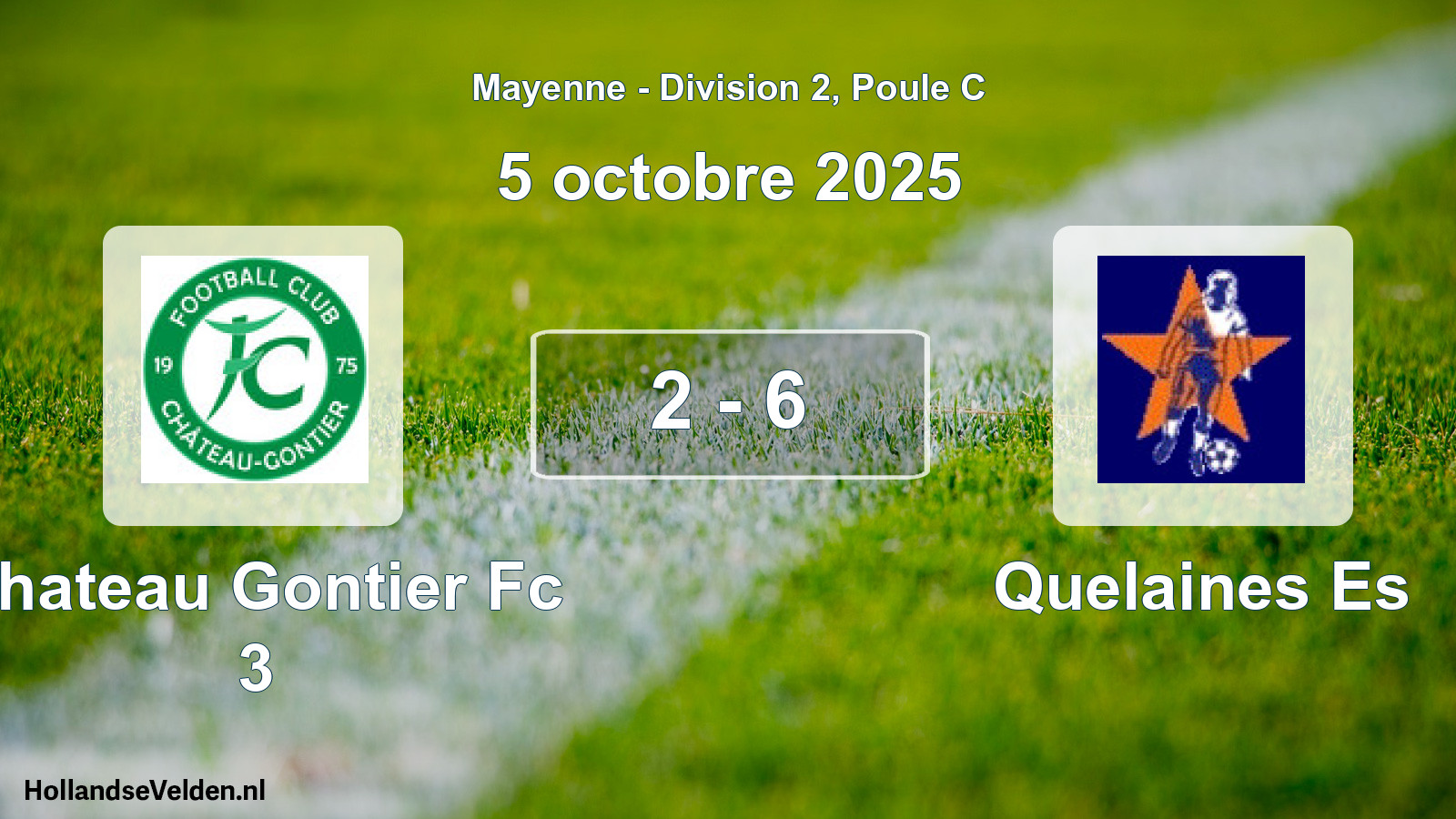 Gespeelde wedstrijd: Chateau Gontier Fc 3 - Quelaines Es 2 - 6 (5 oktober 2025)