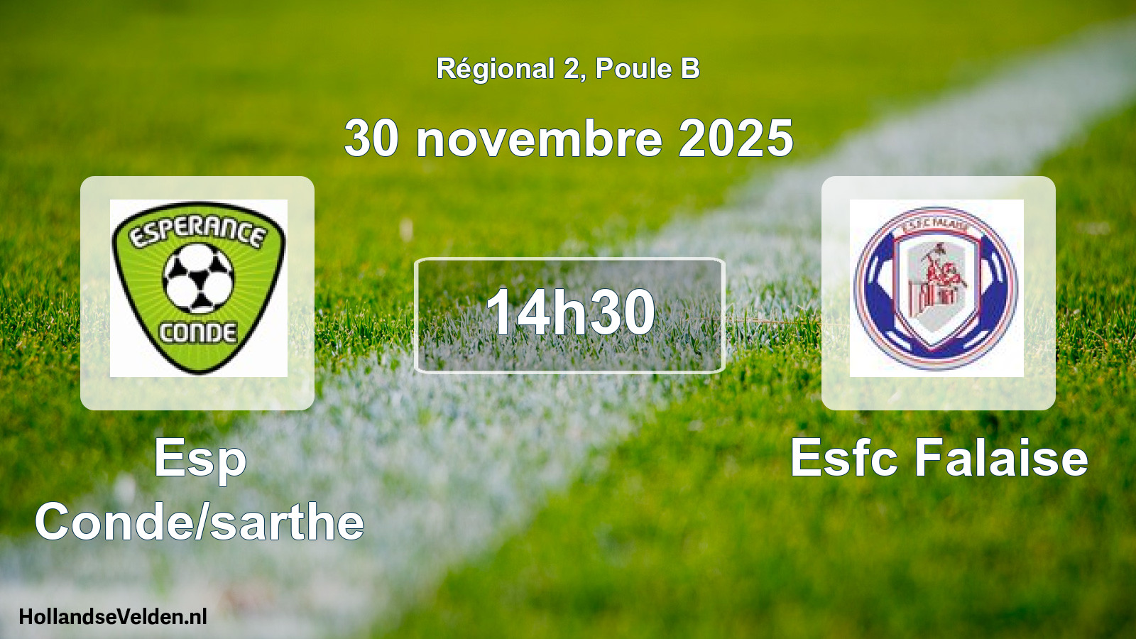 Geplande wedstrijd: Esp Conde/sarthe - Esfc Falaise (30 november 2025)
