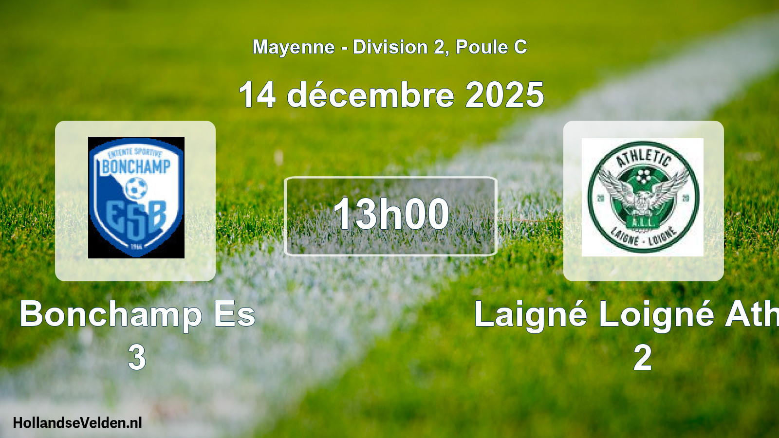 Geplande wedstrijd: Bonchamp Es 3 - Laigné Loigné Athle 2 (14 décembre 2025)