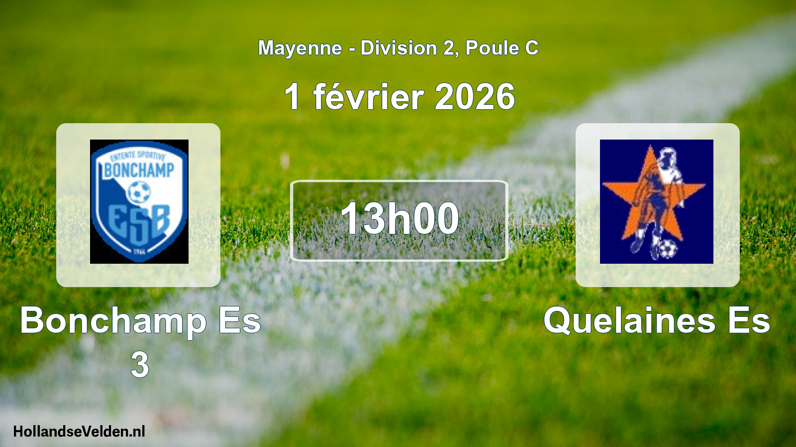 Geplande wedstrijd: Bonchamp Es 3 - Quelaines Es (1 février 2026)