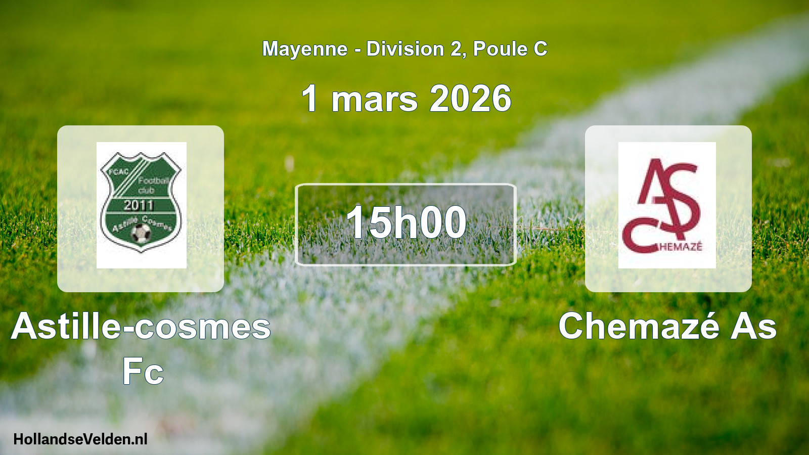 Geplande wedstrijd: Astille-cosmes Fc - Chemazé As (1 mars 2026)