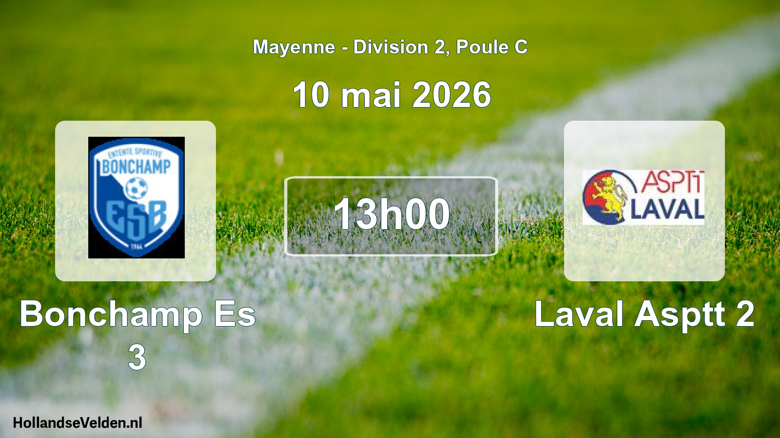 Geplande wedstrijd: Bonchamp Es 3 - Laval Asptt 2 (10 mai 2026)