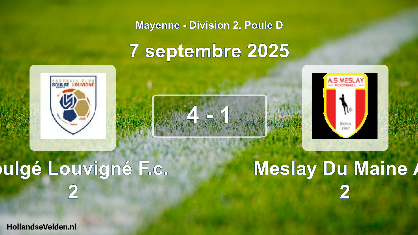 Gespeelde wedstrijd: Soulgé Louvigné F.c. 2 - Meslay Du Maine As 2 4 - 1 (7 septembre 2025)