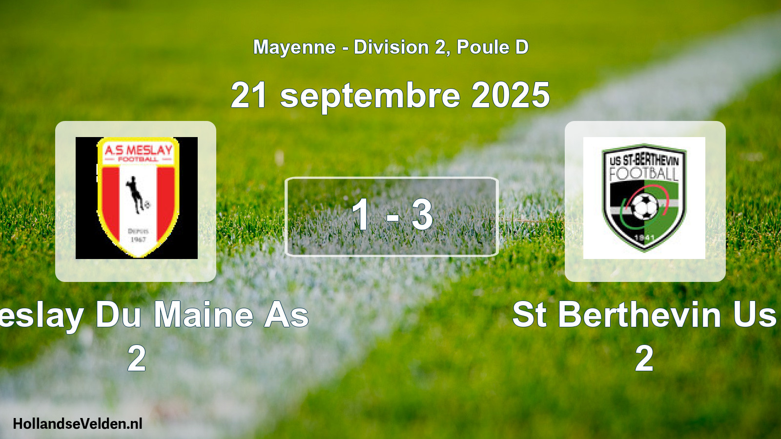 Gespeelde wedstrijd: Meslay Du Maine As 2 - St Berthevin Us 2 1 - 3 (21 september 2025)