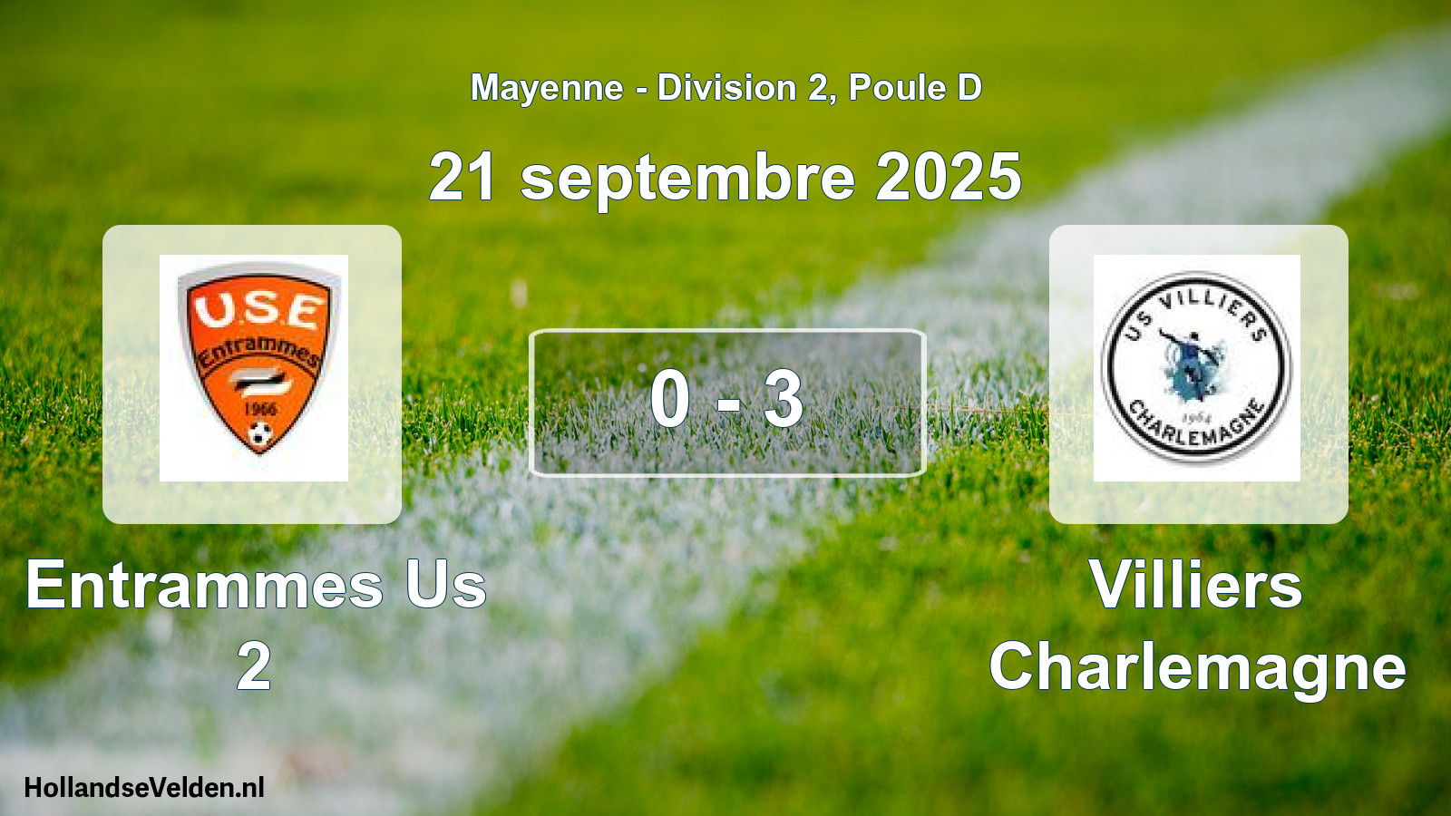 Gespeelde wedstrijd: Entrammes Us 2 - Villiers Charlemagne 0 - 3 (21 september 2025)