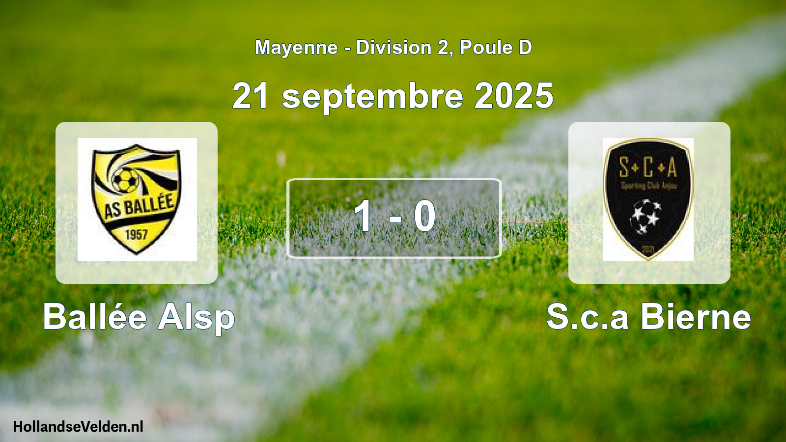 Gespeelde wedstrijd: Ballée Alsp - S.c.a Bierne 1 - 0 (21 september 2025)