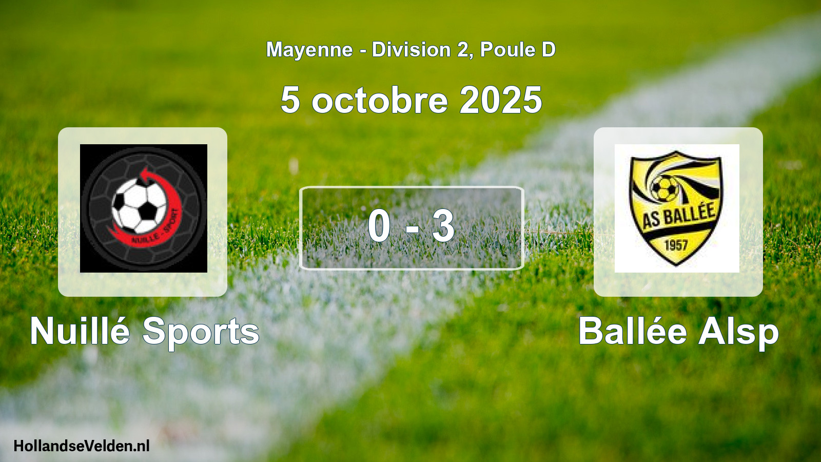 Total number of matches played: Nuillé Sports - Ballée Alsp 0 - 3 (5 October 2025)